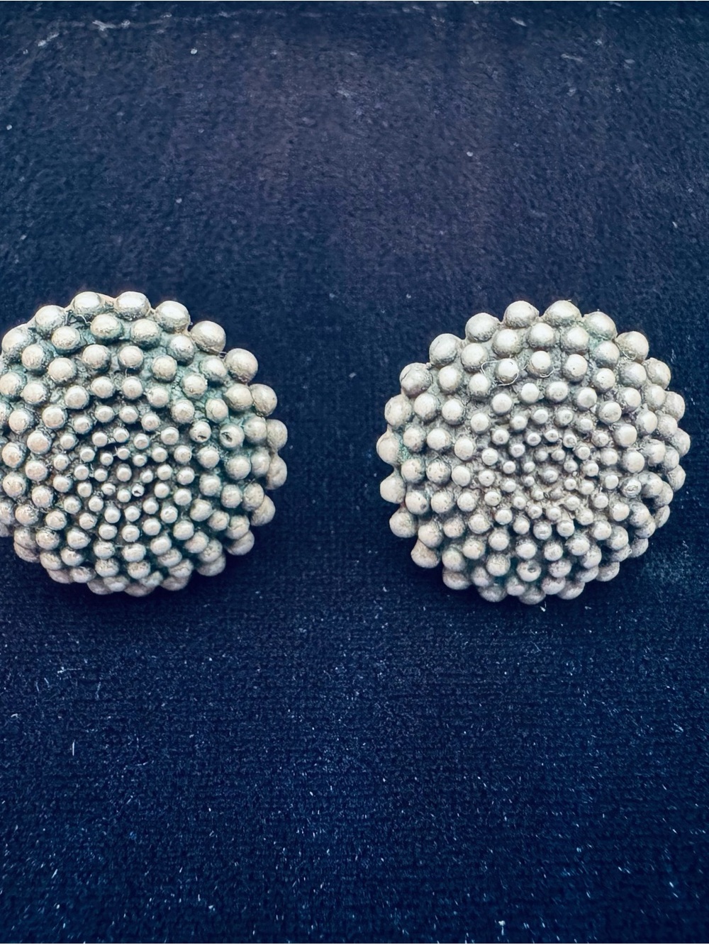 Textured Silver Floral Stud Earrings - Women Jewelry